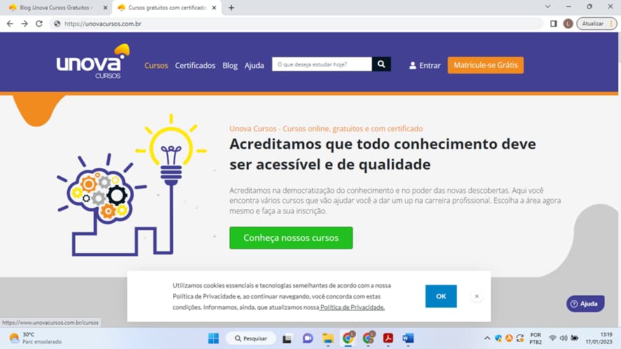 🛑 NOVO SITE DE CURSOS ONLINE GRATUITOS - Unova Cursos Online