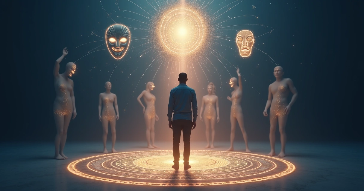 Ilustração de arquétipos junguianos conectados ao autoconhecimento